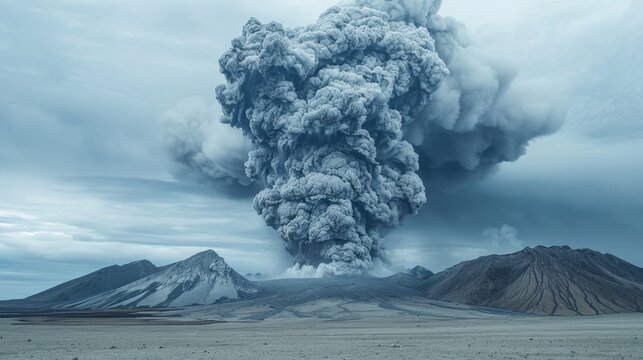 Volcanic Eruption: An explosive discharge of magma, ash, and gases from a volcano, causing hazardous pyroclastic flows, ashfall, and possible climate disturbances.
