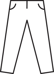 Trouser Simple Minimalist Outline Vector Icon Illustration