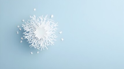 Elegant Snowflake in Paper Cut Art Depicting Icy Winter Wonderland