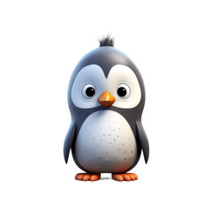Adorable cartoon penguin with big eyes and a fluffy head.