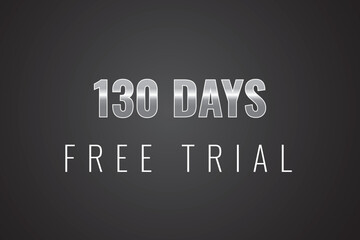 130 day free trial banner design. 130 days free banner background
