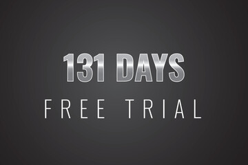 Fototapeta premium 131 day free trial banner design. 131 days free banner background 