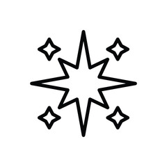 Black line icon for star