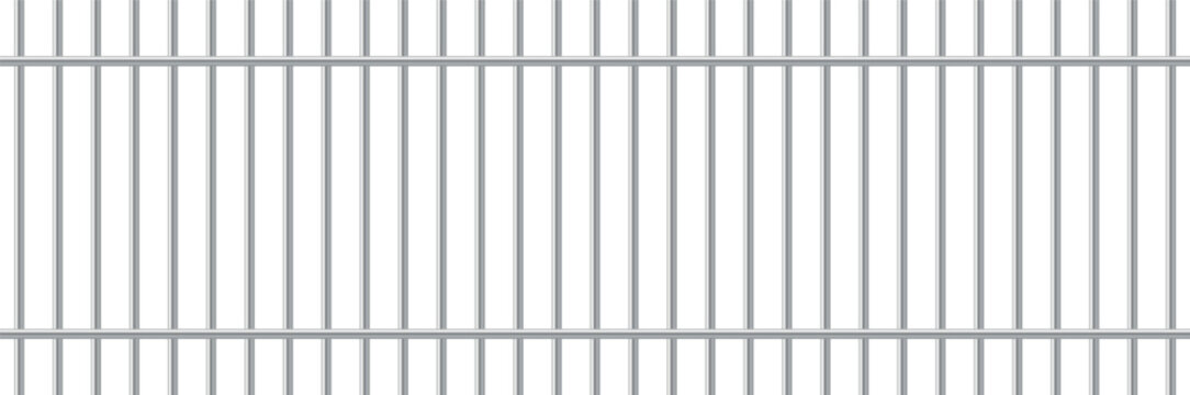 Realistic metal prison bars, jail cage