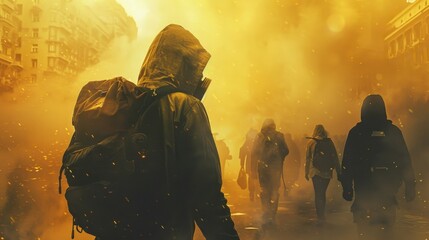 Fototapeta premium Pandemic: A global surge in a contagious disease, spreading quickly across countries and continents, putting immense pressure on healthcare systems and economies. 