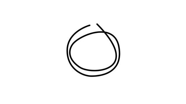 Animated of hand drawn circle path. make a  path circle video animation. 
