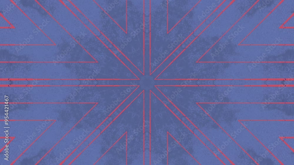 Aufkleber 3d rendering loop animation of a pattern of shifting lines and dancing dots 4K