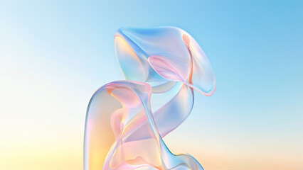 Fototapeta premium Wavy Glass Shapes Background