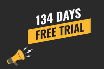 134 day free trial banner design. 134 days free banner background
