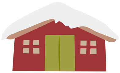 Snowy House in Winter