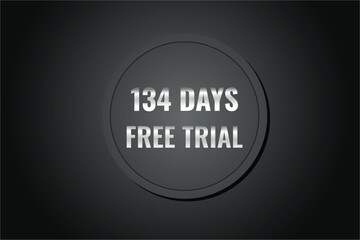 134 day free trial banner design. 134 days free banner background
