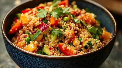 Quinoa Salad with Colorful Vegetables and Herbs