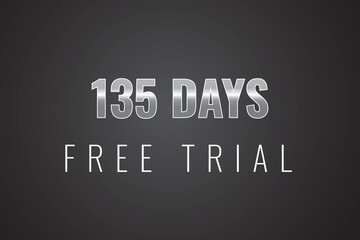 135 day free trial banner design. 135 days free banner background
