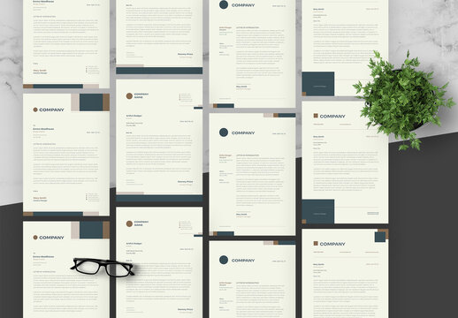 Cream And Green Letterhead