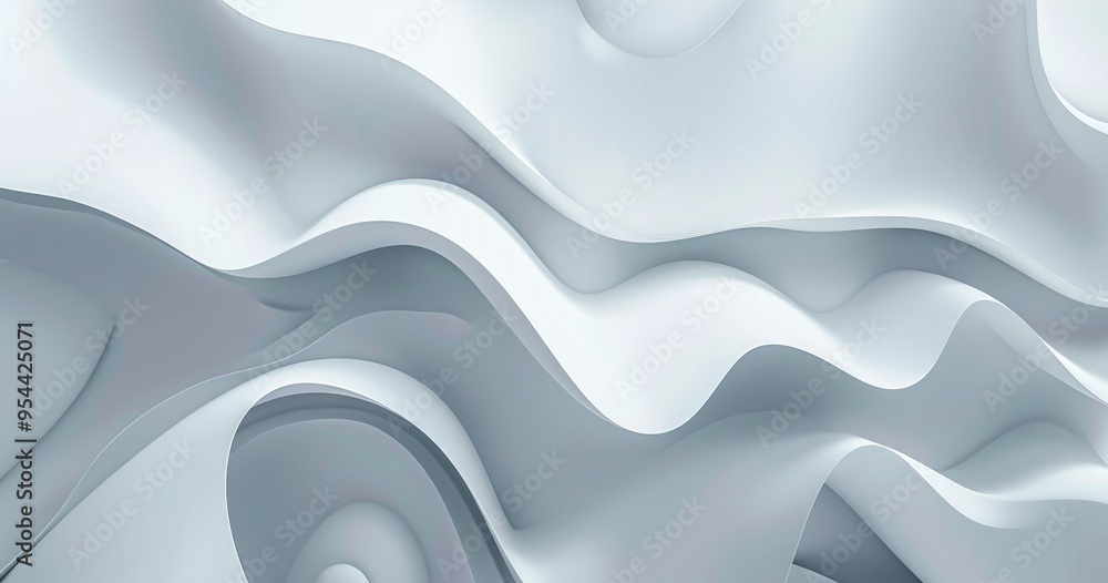 Poster abstract white waves creating a smooth, flowing texture.