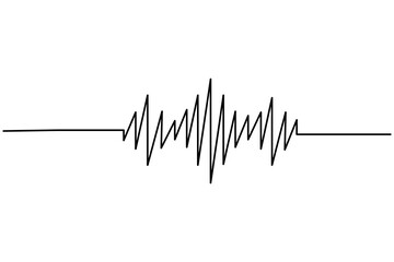 Music icon continuous one line drawing of isolated outline vector icon