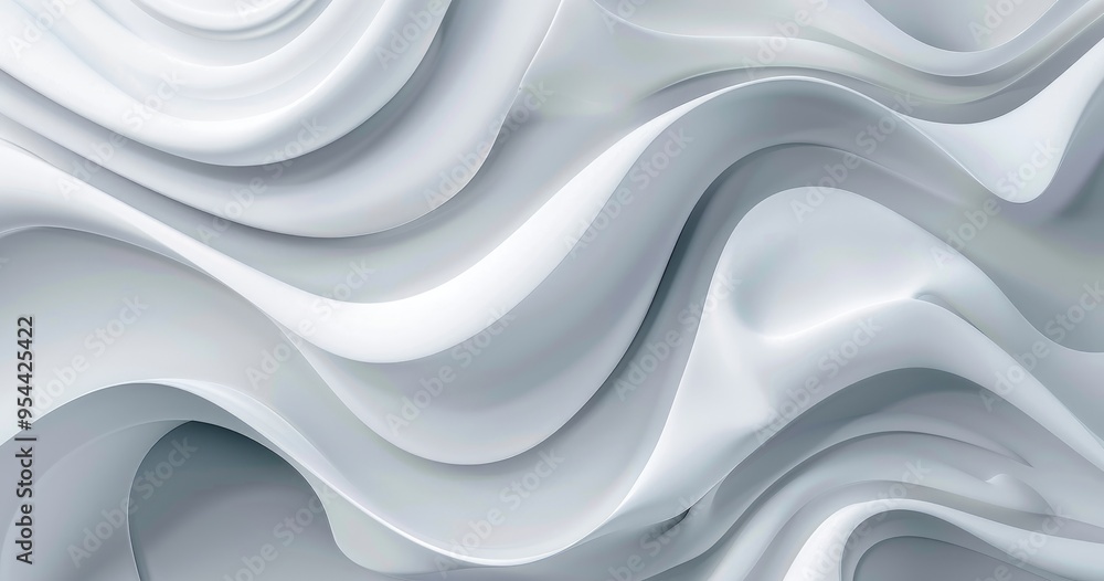 Poster abstract wavy texture in white tones, creating a smooth and fluid appearance.