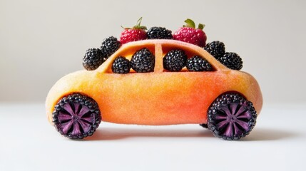 Whimsical Fruit Inspired Toy Car   Creative Organic Still Life