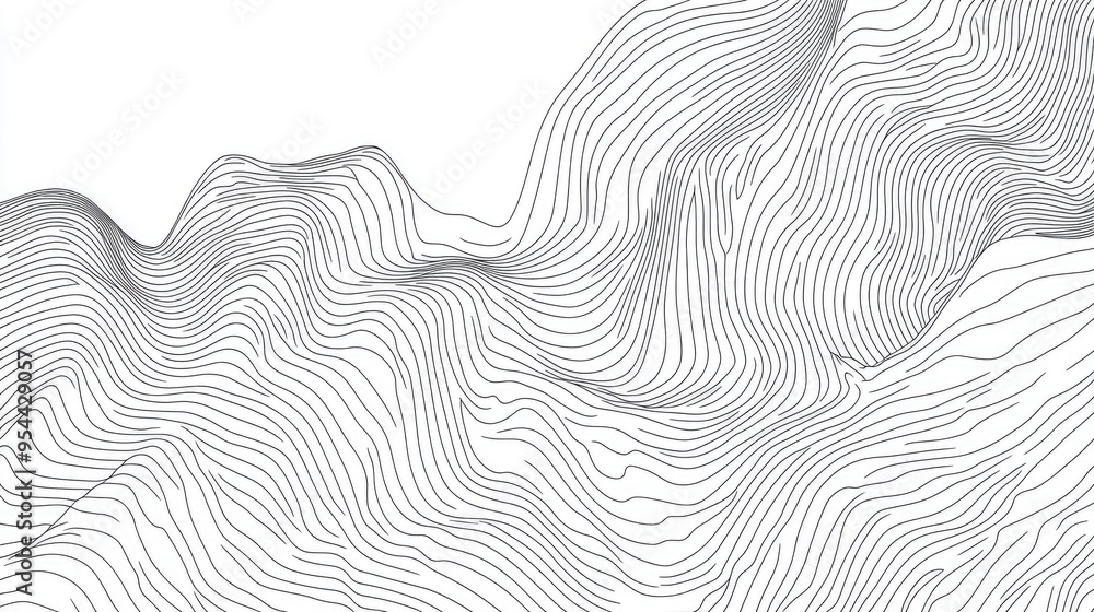 Poster abstract line art illustration featuring a simple bulging pattern ideal for use as a background desi