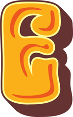 Obraz premium Psychedelic Retro Vintage Letter Alphabet Vector Element E