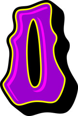 Psychedelic Retro Vintage Letter Alphabet Vector Element O