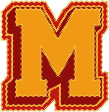 Baseball Patch Letter Alphabet Vector Element M