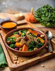 Vegan Pumpkin Soup with Coconut Cream Swirl and rustic vegan dish made from locally sourced autumn vegetables