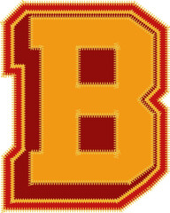 Baseball Patch Letter Alphabet Vector Element B