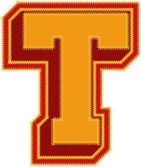 Baseball Patch Letter Alphabet Vector Element T