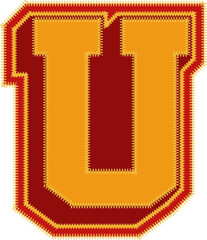 Baseball Patch Letter Alphabet Vector Element U