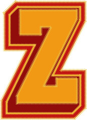 Baseball Patch Letter Alphabet Vector Element Z