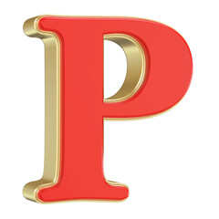 3D Alphabet Letter Font P