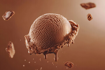 Fototapeta premium Close up of scoop of chocolate ice cream