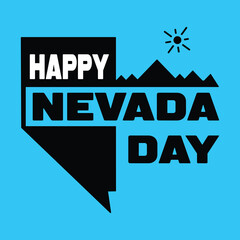 Happy Nevada Day - Minimalist Graphic Design with Blue Background