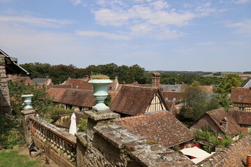 Vue d'ensemble du village, village de Gerberoy, département de l'Oise, France