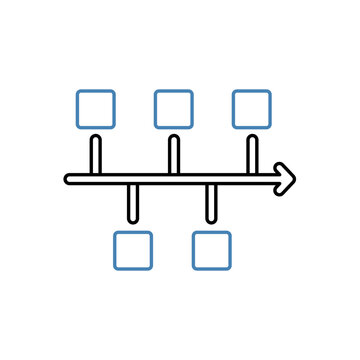 timeline diagram with blue squares clip art preview