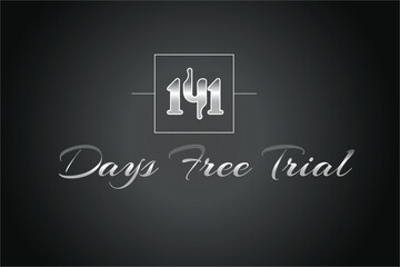 141 day free trial banner design. 141 days free banner background

