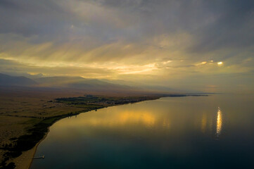 beautiful nature around issyk kul lake region in kyrgyzstan