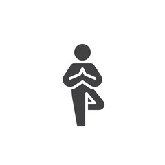 Meditating person vector icon