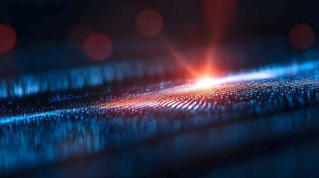 Biometric fingerprint scan infused with dynamic soundwave patterns, double exposure effect, high-tech AI security visualization, glowing details