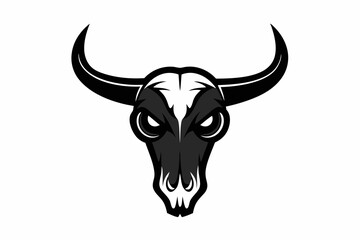
bull skull silhouette, bull head icon, Vector illustration