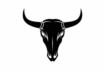 
bull skull silhouette, bull head icon, Vector illustration