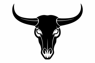 
bull skull silhouette, bull head icon, Vector illustration