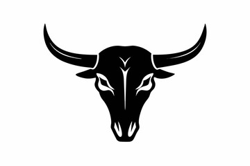 
bull skull silhouette, bull head icon, Vector illustration