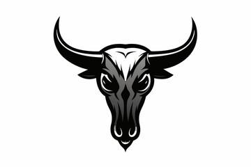 
bull skull silhouette, bull head icon, Vector illustration