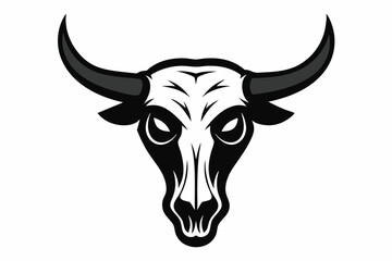 
bull skull silhouette, bull head icon, Vector illustration
