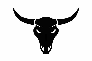 
bull skull silhouette, bull head icon, Vector illustration