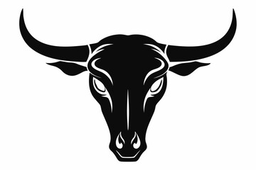 
bull skull silhouette, bull head icon, Vector illustration