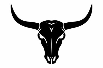 
bull skull silhouette, bull head icon, Vector illustration