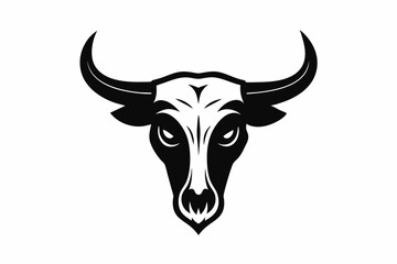 
bull skull silhouette, bull head icon, Vector illustration